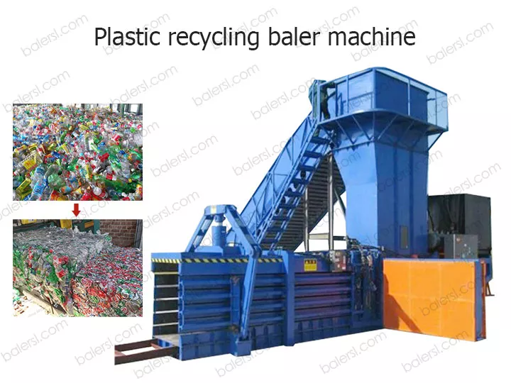 Plastic recycling baler machine
